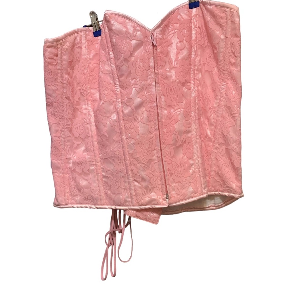 Pink Corset Floral Lace Pattern Size 4x, Zipper Front, Daisy Corsets Brand